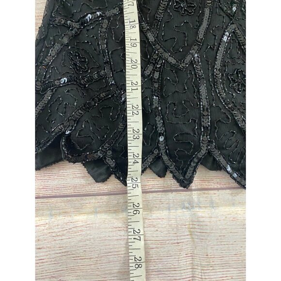 Vintage Stenay Women's Black Silk Sequin Top - Medium - Picture 4 of 12